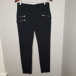 Athleta Black Ponte Moto Skinny Pants 10